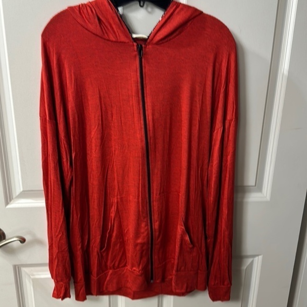 Boutique Blumin Red Zip Up Hoodie with Stars